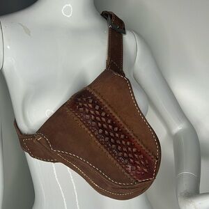 Leather Belted Waist Fanny Pack Utility Pouch Crossbody Bag